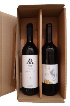 Rotwein-Cuvée Geschenkset mit zwei Flaschen im Präsentkarton
